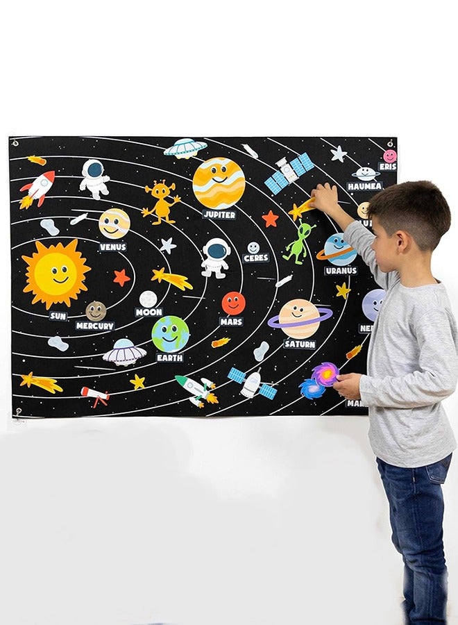 Solar System Toys for Kids – Montessori Planet Jigsaw Puzzle Game , Space Planets Game,Early Childhood Educational Interactive Toy with 32 Pieces (Earth/ Planets/ Astronauts),  STEM Learning Game fo - Image 1